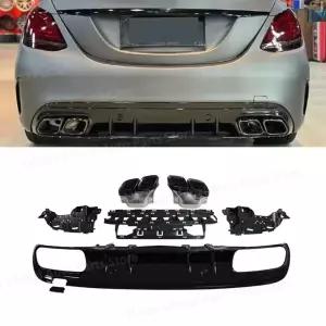 벤츠 C클래스 W205 19-21 스포츠 버전 C63 AMG 키트 후면 범퍼 립 세트 호환