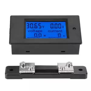 PZEM-051 LCD 디스플레이 DC 6.5-100V 디지털 전력 에너지 전압 전류계 배터리 모니터 내장 션트 50A