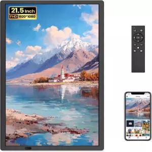 FANGOR 21.5인치 대형 디지털 액자 64GB WiFi 지원 사진 1920x1080 FHD IPS 디스플레이 리모컨 자동 회전