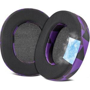 SOULWIT EARPADS FOR STEELSERIES ARCTIS 1 /3 /5 /ARCTIS 7 /7+ /7P /7P+ /7X /7X+ /9 /9X /PRO /PRIME(DO NOT FIT ANY NOVA) HEADSET COOLING GEL EAR PADS CUSHIONS WITH ICE SILK FABRIC - PURPLE BLACK