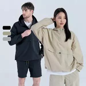 남여공용 나일론 후드 반집업 아노락 아우터 등판 메쉬 MVJ2282