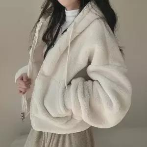[라일리여성의류] Rly 아이보리 뽀글이 플리스 점퍼 포근한 양털 자켓