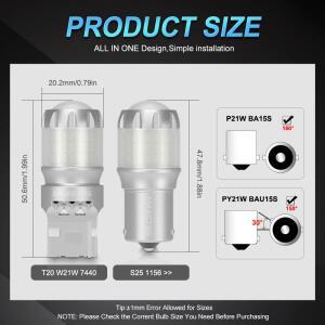 자동차 방향지시등 LED 전구 앰버 선풍기  하이퍼 플래시 2x1156 BA15S P21W T20 7440 W21W