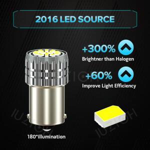 IUZIOH 2pcss P21/5W BAY15D 전구 Led R5W R10W 1156 브레이크 역방향 회전 신호 주차 테일 램프 자동차 조