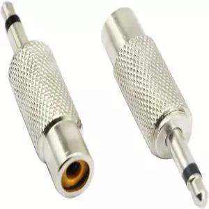 zdyCG시간 RCA를 3.5로MM Audio TS Adapter 1/8 Mono Plug Male to Female Jack Adaptor Connector Silver