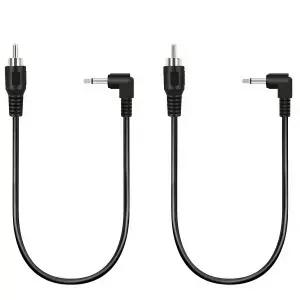 Bolvek 2 Pack 1ft RCA Male to 3.5mm 1/8 90도 직각 모노럴 Mono Plug Jack Connector 프리앰프 서브우퍼