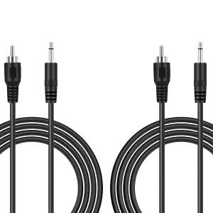 Bolvek 2 Pack 6ft RCA Male to 3.5mm 1/8 모노럴 Mono Plug Jack 커넥터 오디오 컨버터 케이블 - 프리앰프