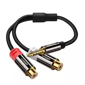 AIMHDUTY RCA to Aux 스플리터 케이블 3.5mm 수컷 암컷 스테레오 오디오 어댑터 1/8 커넥터 0.7 태블릿