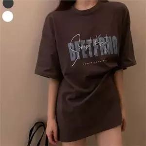 [하프클럽/]베이직 여성 반팔 티셔츠 프린팅 빅사이즈 루즈핏 티 데일리 여