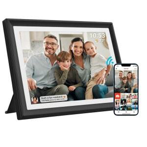 32GB FRAMEO 10.1인치 WIFI 디지털 포토 프레임 1280X800 HD IPS LCD 터치 스크린 자동 회전 포트레이트 및 가로형 저장 공간 어디서나 앱으로 순간을 즉시 공유하세요