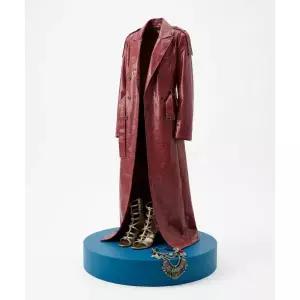 SCULPTOR 90s Faux Leather Coat Tan Red