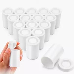 JOVITEC 화이트 20개입 필름 캔 캡 포함 35mm 빈 카메라 릴 보관용 케이스 뚜껑 현상 처리용 튜브 소형