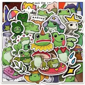 50Pcs 개구리 만화 스티커 스타일 동물 낙서 데칼 DIY 노트북 전화 기타 자전거 스케이트 보드
