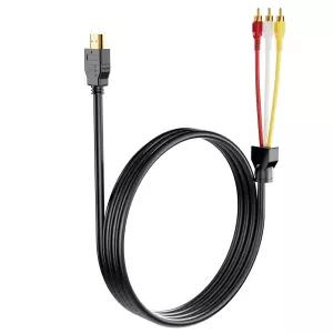 BERLAT HDMI to RCA 컨버터 1080P 5ft 수컷 금도금 비디오 오디오 AV 케이블 커넥터 어댑터 송신기 TV HDTV