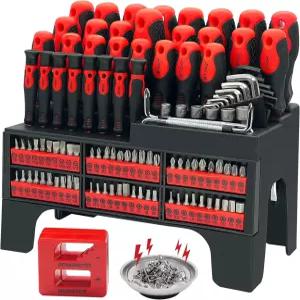 Axelord 118PCS 자석 드라이버 세트 플라스틱 랙이 포함된 정밀 자화기 탈자기기 볼 DIY 및 주택 개조용