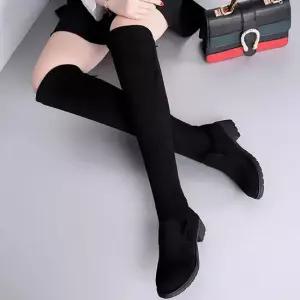 친절한탄씨 여성 발편한 스웨이드 롱 부츠 다리 길어보이는 부츠 여자신발 다리길어보이는신발