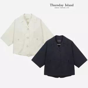 써스데이아일랜드Thursday Island 7부 소매 라운드 헴라인 자켓T244MJK301W2745712