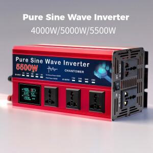 순수 사인파 인버터 DC 12V/24V to AC 110V/220V 5500W 4400/4000W 전압 변환기 차량용 태양광