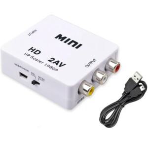 HDMI 호환 TO AV RCA CVSB L/R 비디오 1080P 스케일러 어댑터 컨버터 박스