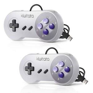 KIWITATA 2X 클래식 SNES USB 컨트롤러 PC 게이밍용 레트로 유선 게임 에뮬레이터 WINDOWS XP 7 8 11 및 MAC 라즈베리 파이용