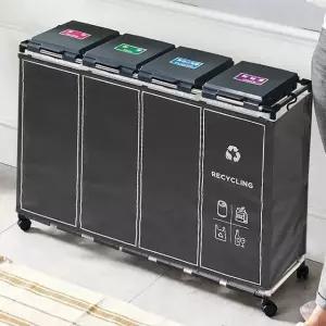 재활용 분리수거함 4단 커버세트분리수거대 쓰레기통