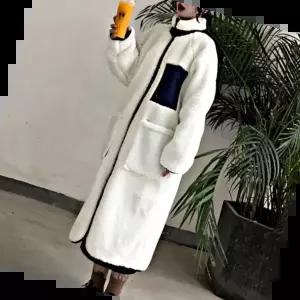 코트원피스 양털 롱자켓 후리스 뽀글이 점퍼 롱코트 캐주얼룩