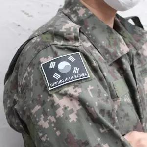 [제이큐]실리콘 태극기 와펜 검정 패치 회색
