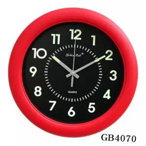 GB4070 취침등 스탠드시계 야광 벽시계 레드 원형 무소음