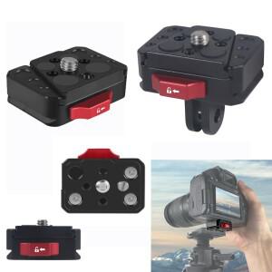 [호환품]퀵릴리스 클램프 플레이트 V-잠금 마운트 38mm 삼각대 헤드 필드 모니터용 1/4 나사 LED 라이트 카