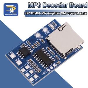 Arduino GM 전원 공급 장치 모듈용 GPD2846A TF 카드 MP3 디코더 보드 2W 증폭기