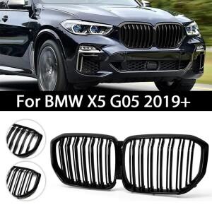 [호환품]BMW 호환 X5 G05 - + Grillez 레이싱 그릴 용 자동차 앞 신장 광택 블랙 액세서리 더블 라인