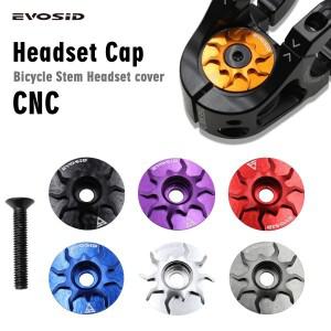 EVOSID 자전거 헤드셋 캡 MTB 도로 줄기 탑 커버 CNC 28.6mm 포크 튜브 사이클링 액세서리 용 나사 포함