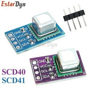 Estardyn SCD40 CO2 가스 센서 모듈 2.4-5.5V는 공기질 온도 및 습도 I2C를 감지