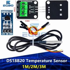 DS18B20 온도 센서 모듈 키트 방수 100CM 2 디지털 케이블 Arduino 용 스테인레스 스틸 프로브 터미널 어댑