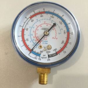 저압 냉동 프레온 A/C 매니폴드 게이지 R-12/R-22/R-502(R-404A/R-134a) 0-220/350Psi 0-15/25kg/cm2 1/8