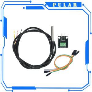 PLR 방수 100CM 디지털 센서 케이블 DS18B20 온도 모듈 키트 스테인리스 스틸 프로브 터미널 어댑터 아두이