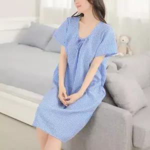 임산부 파자마 원피스 빅사이즈 반팔 여름 귀여운 잠옷 여성용 지지미 나시 시원한 여자 홈웨어