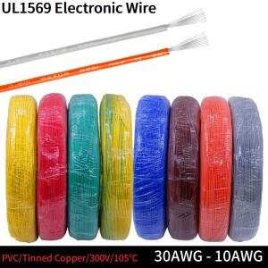 환경 PVC 절연 주석 도금 구리 와이어 DIY 라인 LED 전자 케이블 UL1569 30 28 26 24 22 20 18 16 14 AWG 5