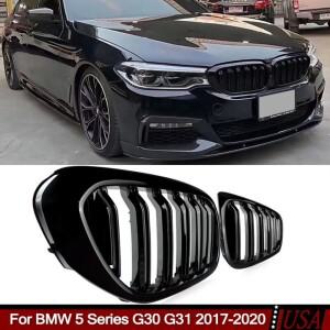 [호환품]BMW 호환 5 시리즈 G30 G31 520i M5 - 더블 슬랫 신장 그릴 광택 블랙 용 자동차 앞 범퍼 레이싱