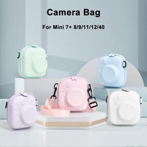 Fujifilm tax Mini 호환 7+ 8/9/11/12/40 EVA 범용 하드 케이스 보관 가방 폴라로이드 카메라 쉘(어깨 끈