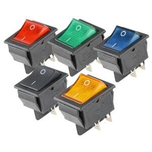 KCD4 로커 스위치 On Off 6 핀 Led 4 16A 250V T85 20A 소형 6Pin 빛 2 램프 10A 로켓