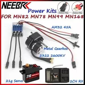 풀 메탈 기어박스 2322 2600KV 브러시리스 모터 AM32 45A ESC 21g 서보/2채널 수신기 RC카 크롤러 MN82
