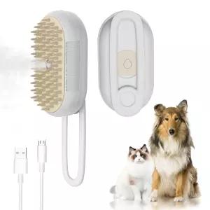 4 in 1 고양이 강아지 스팀 브러쉬 털 제거 마사지기