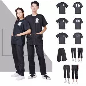애견 미용사 미용복 반팔 바지 남여공용 애견 겨울 여름 디자인 유니폼 롱바지 여성 남성 반바지