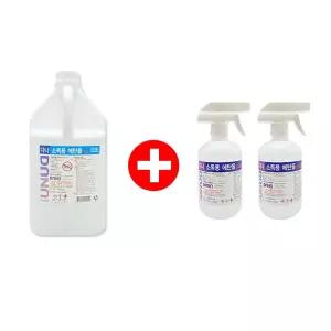 다나 소독용 에탄올 83% 4L + 스프레이 500ml 2개 세트 보건소 학교 병원용 소독제