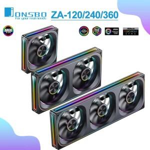 JONSBO ZA-120 240/360 컴퓨터 케이스 선풍기 수냉식 PWM 정방향 역방향 키트 12cm 5V ARGB 120mm 모놀리식