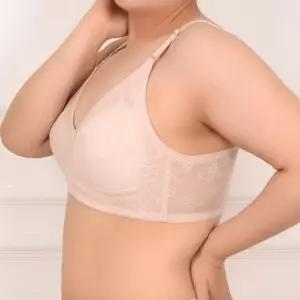 SN2012-0168 브라 꽃무늬 날개 3단 레이스 노와이어 광폭 빅사이즈