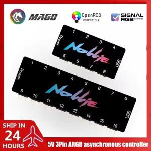 Nollie SignalRGB 8/16 웨이 주소 지정 가능 ARGB 분배기 컴퓨터 PC 케이스 팬용 범용 5V 3PIN 비동기 컨트