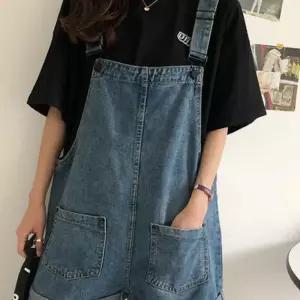 (올핀)여자 여름 멜빵 반바지 청점프수트 롤업 코디