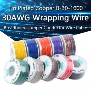280m 30AWG 랩핑 와이어 주석 도금 구리 B-30-1000 케이블 브레드보드 점퍼 절연 전자 도체 커넥터